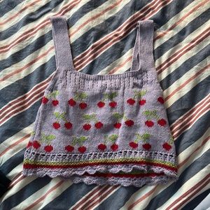 Zara Crochet Cherry Crop Top